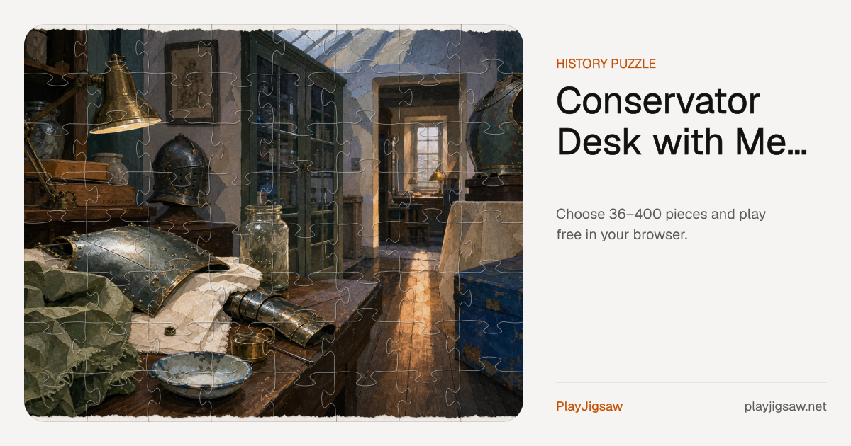 Conservator Desk with Medieval Armor Jigsaw Puzzle | PlayJigsaw